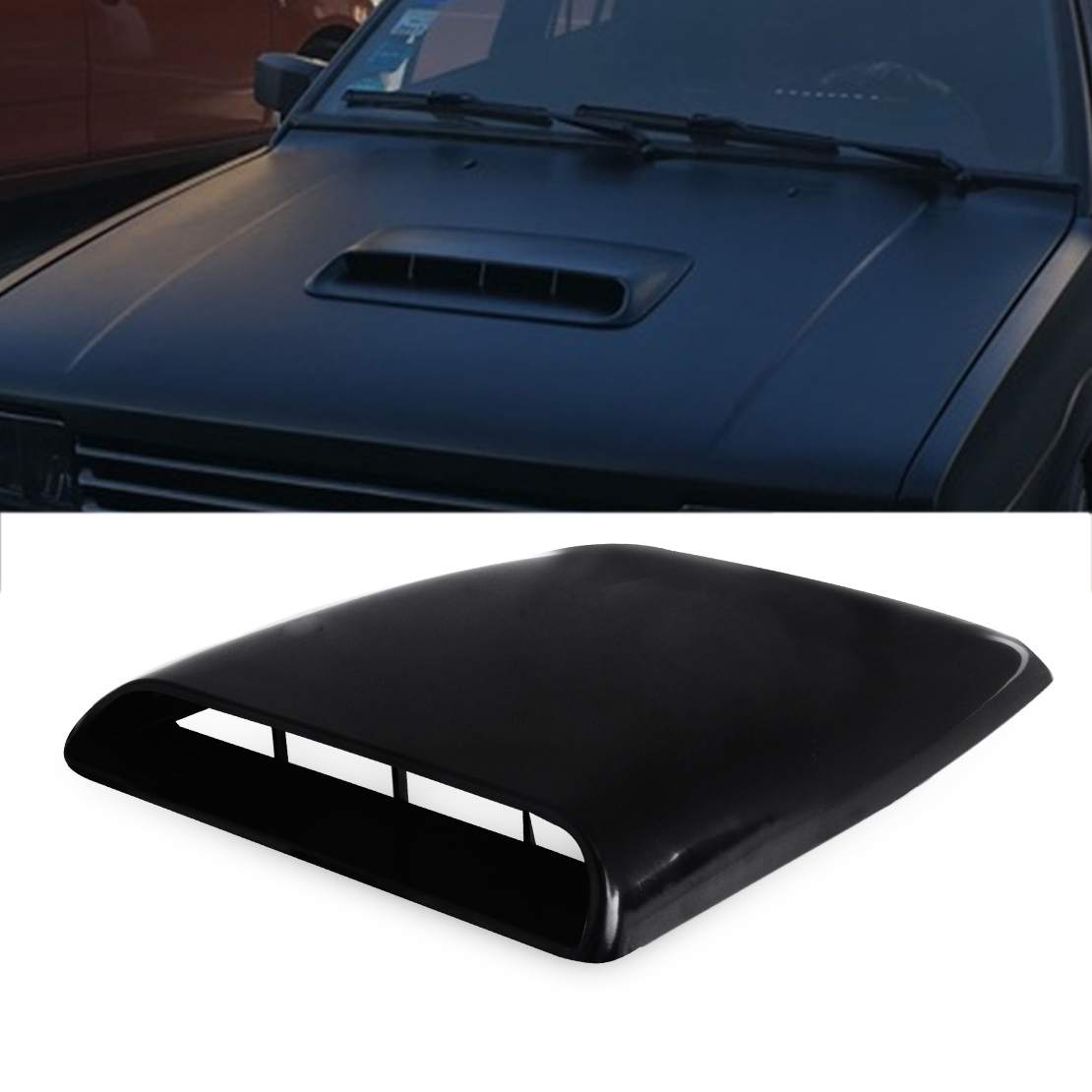 Car Decorative Cell Air Flow Intake Hood Scoop Bonnet Vent Cover Universal,Black