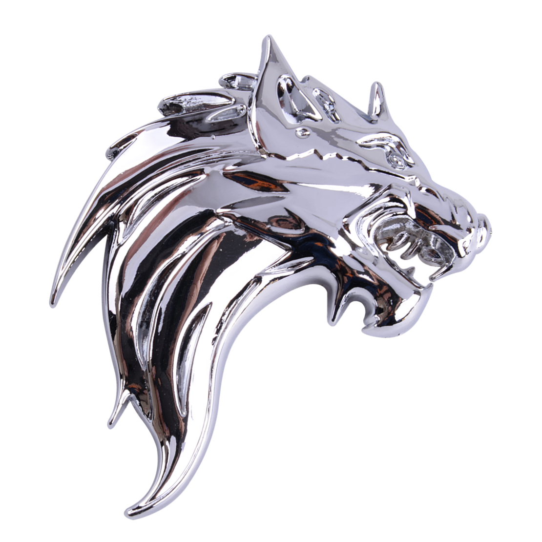 Cooles Auto / Motorrad Side 3D Metal Aufkleber Wolf Head Logo