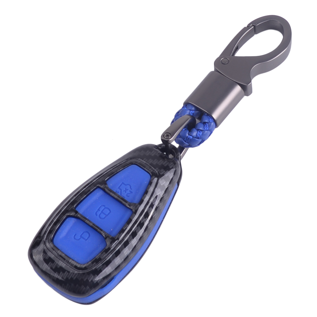 Fit Ford Focus Fiesta Kuga C-Max Galaxy Carbon Fiber Remote Key Case Cover Shell 