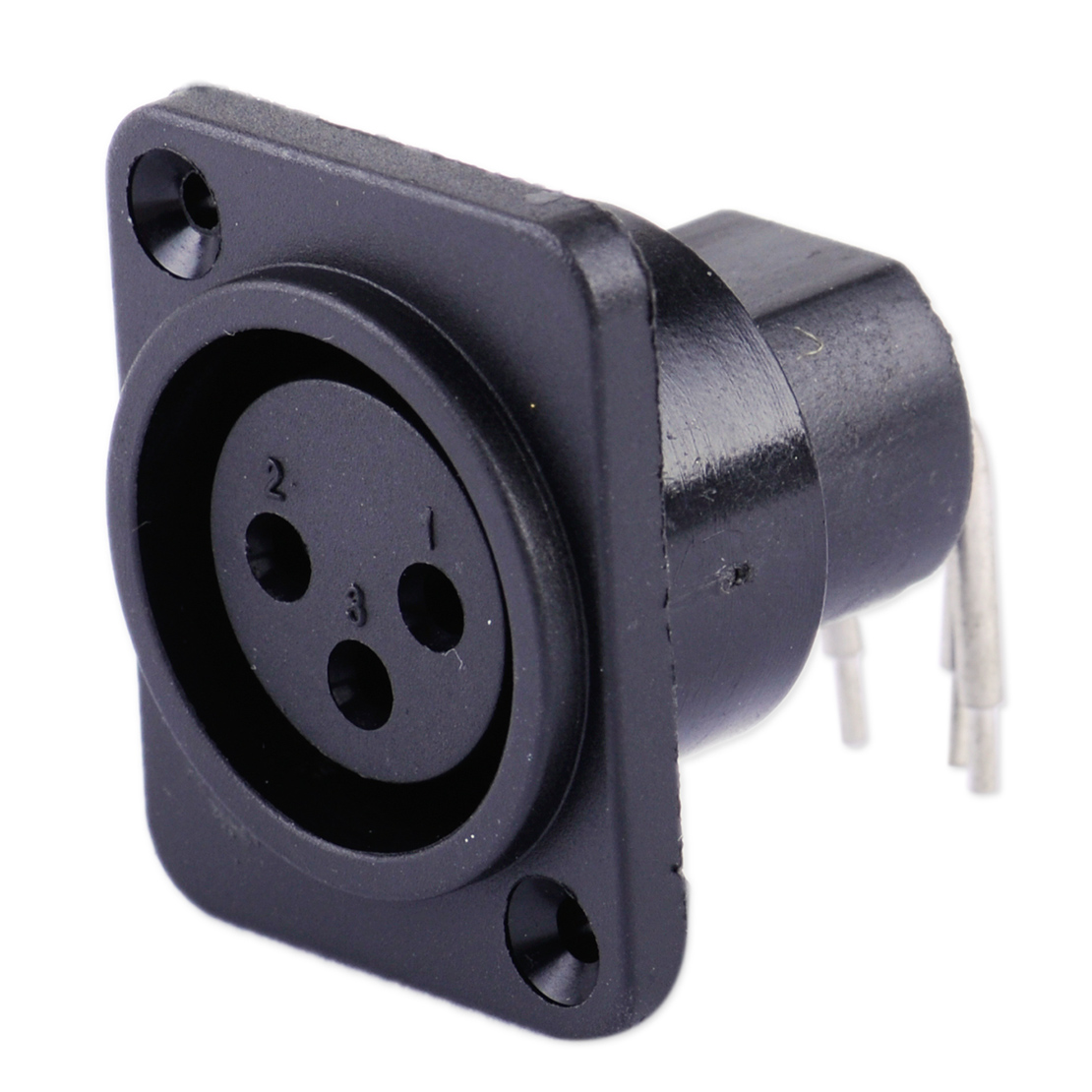 10x Plástico XLR 3 pines hembra conector de montaje de panel chasis conector de toma de PCB negro - Imagen 4 de 5