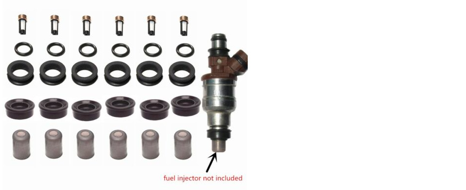 CS Performance Fuel Injector Repair Kit – 30pc Seals, Filters, Pintle Caps – Ford V6 3.0