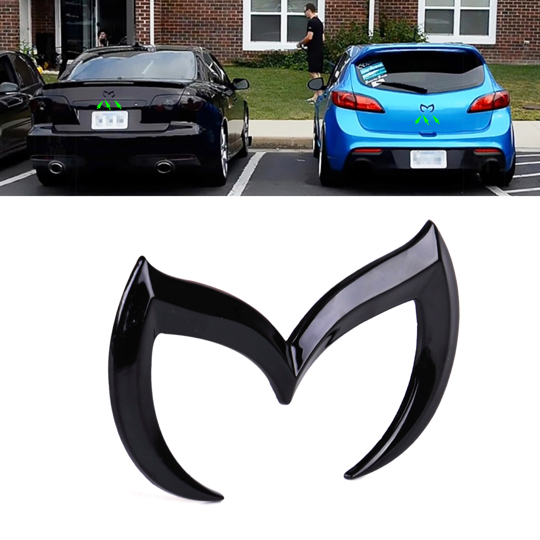For Mazda 3D Metal Black Bat Batman Front Rear M Emblem Logo Badge Sticker Decal