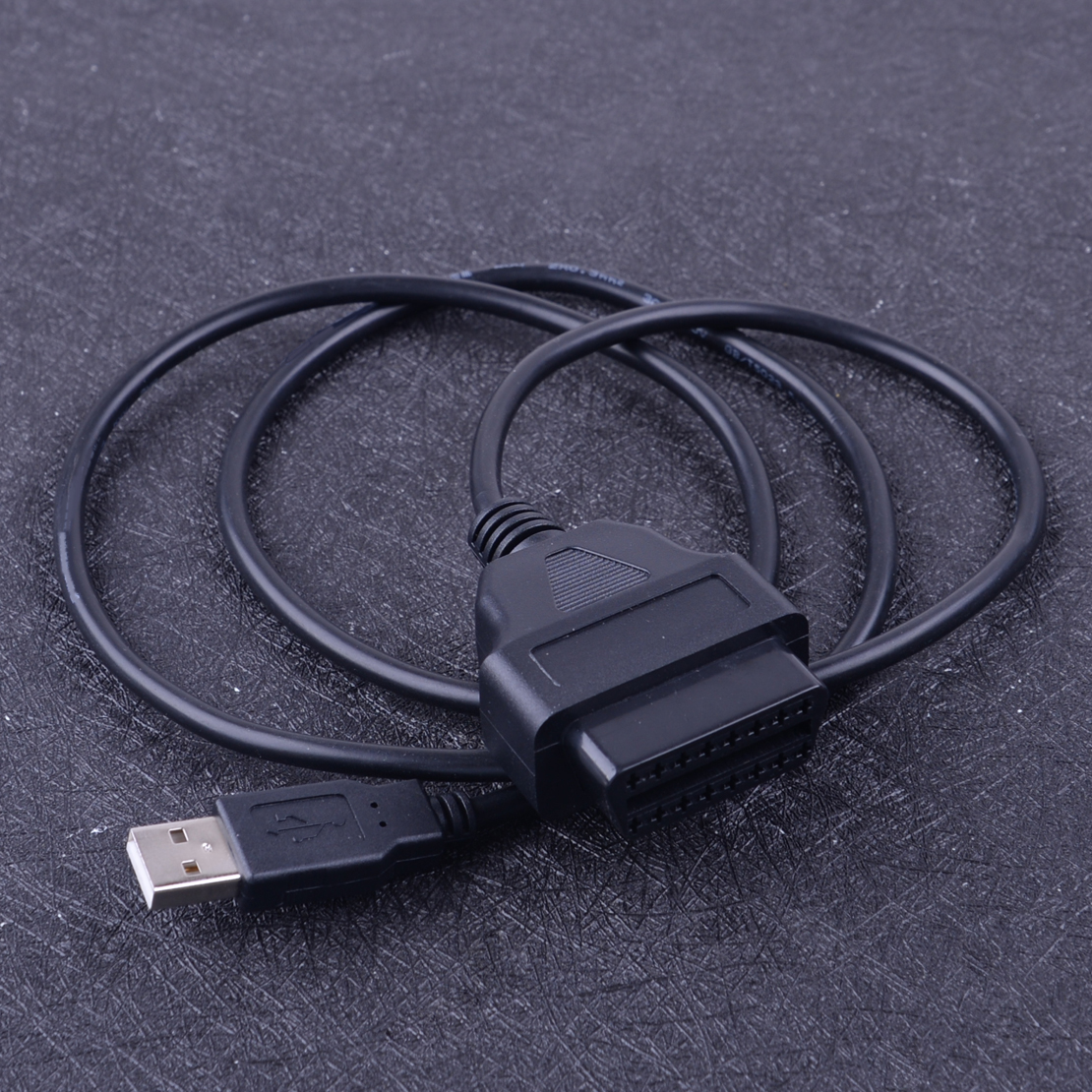 Black 16 Pin OBD2 To USB Port Charger Adapter Cable Connector Diagnostic Tool