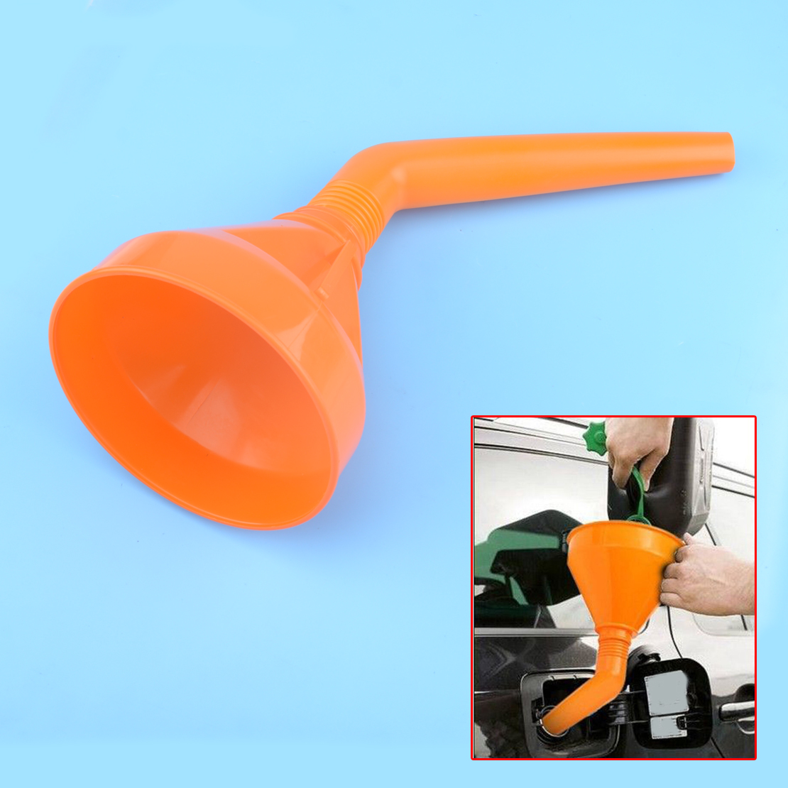 Car Refueling Funnel With Filter Detachable Hose Gasoline Engine Oil Additive