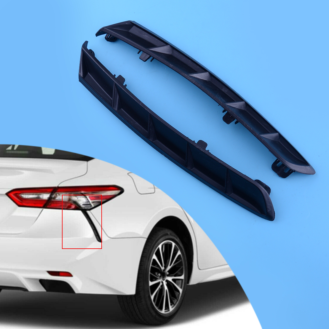 2pcs Rear Bumper Side Extension Trim Fit for Toyota Camry SE XSE