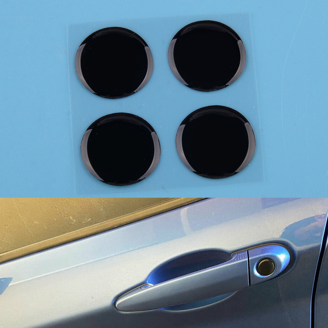 Universal 4X Black Car Door Lock Keyhole Sticker Cover Protector Car Accessories