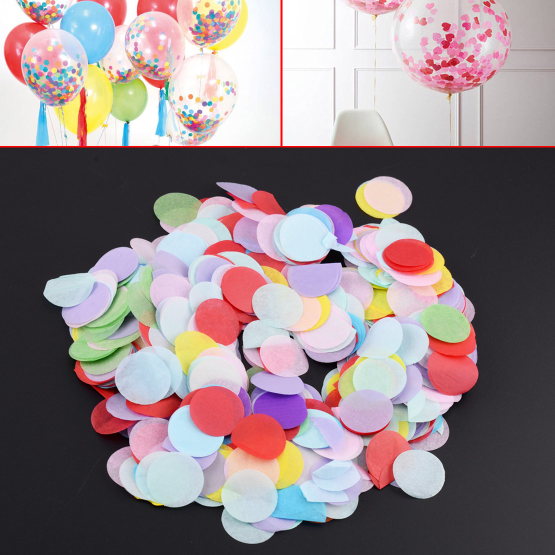 10g Round Throwing Confetti Colorful Tissue Paper Birthday Party Wedding Decor