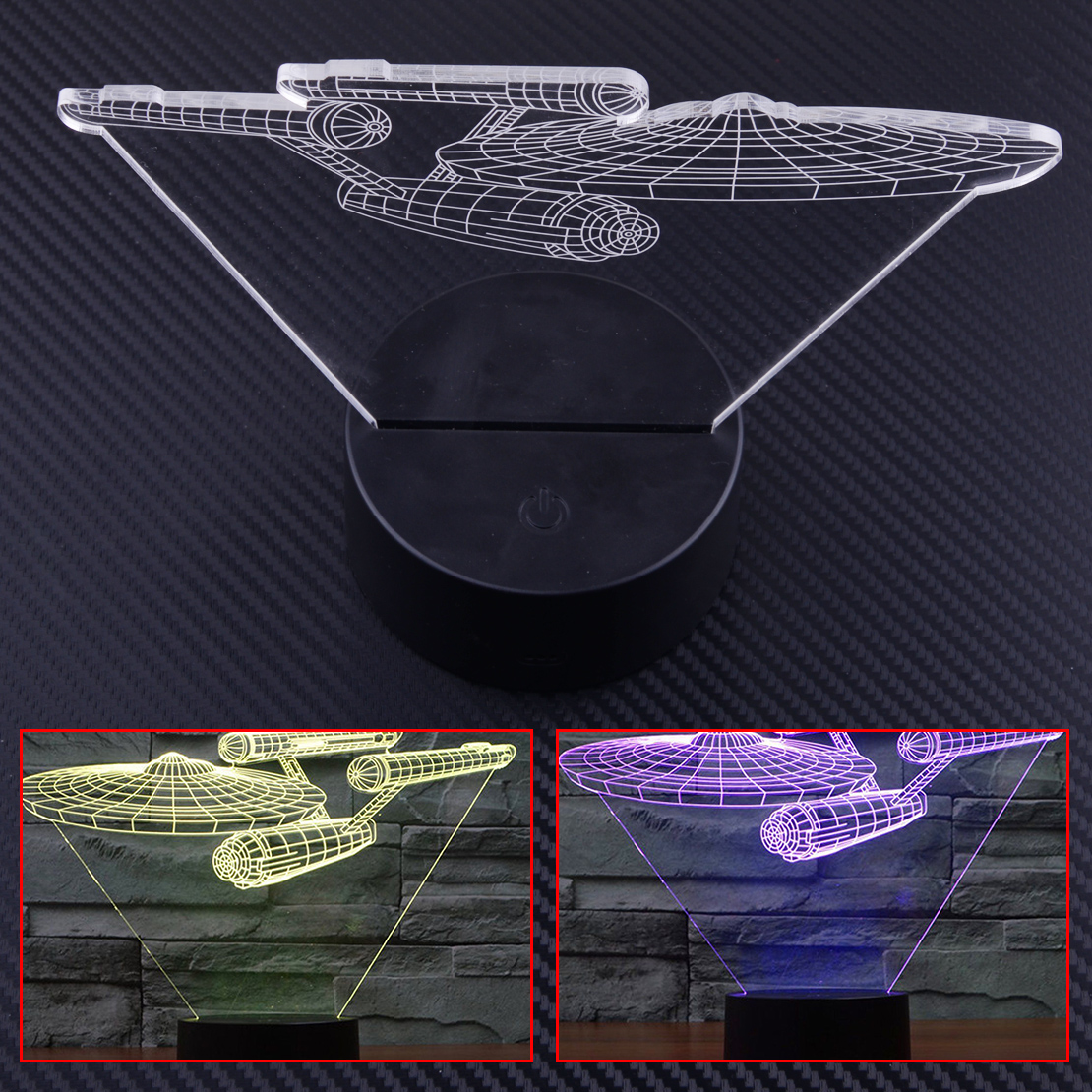 3d Star Trek Uss Enterprise Led Night Light Touch Switch Table